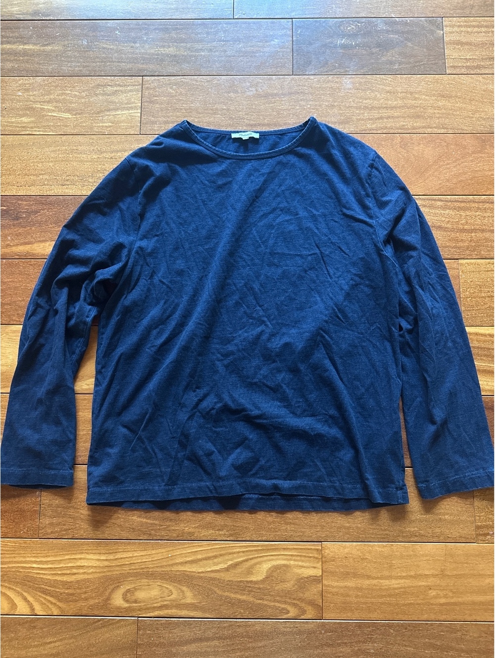 Madewell Long Sleeve Navy Blue Cotton T-Shirt Large